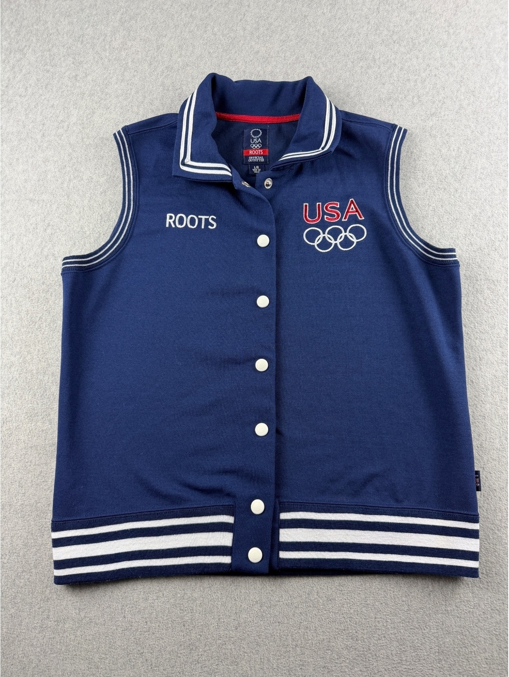 Roots USA Olympic Vest Large Navy Blue